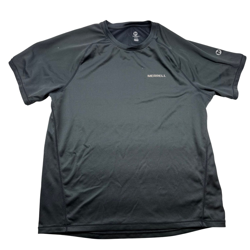 Merrell Mens Gray Mesh Performance T-Shirt Short Sleeve Hiking Active Top Size M